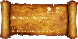 Madarasi Karina névjegykártya